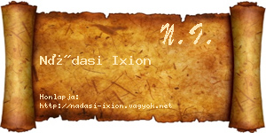 Nádasi Ixion névjegykártya